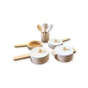 Conjunto De Panelinhas E Utensilios 9 Peças Branco
