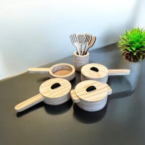 Conjunto De Panelinhas E Utensilios 9 Peças