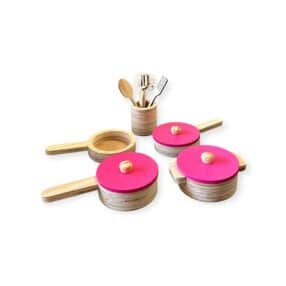 Conjunto De Panelinhas E Utensilios 9 Peças Pink