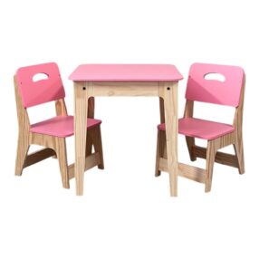 Mesa Infantil C/2 Cadeiras Rosa