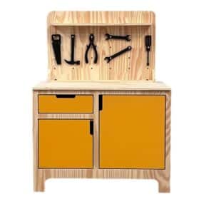 Oficina Em Pinus Amarelo Escuro
