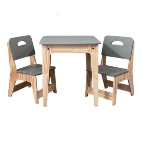 Mesa Infantil C/2 Cadeiras Cinza Escuro