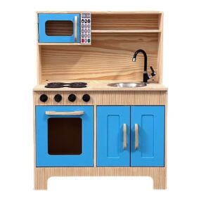 Cozinha Em Pinus Azul Claro