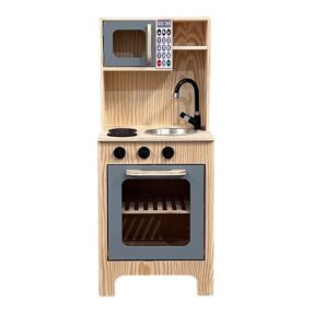 Cozinha Uma Porta Em Pinus Cinza Escuro