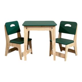 Mesa Infantil C/2 Cadeiras Verde Escuro
