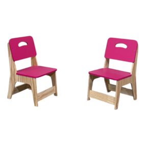 Conj. 02 Cadeiras Infantil Em Pinus Pink